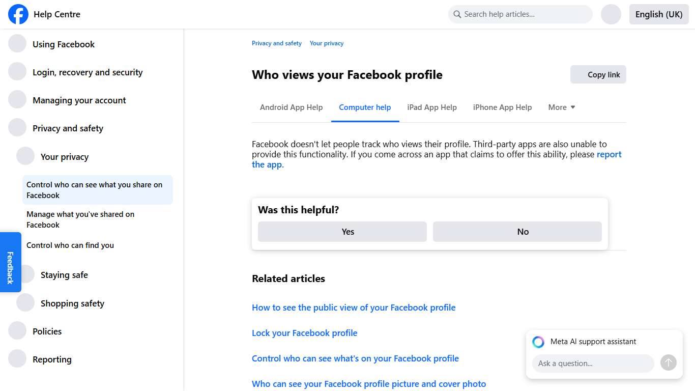 Who views your Facebook profile Facebook Help Centre